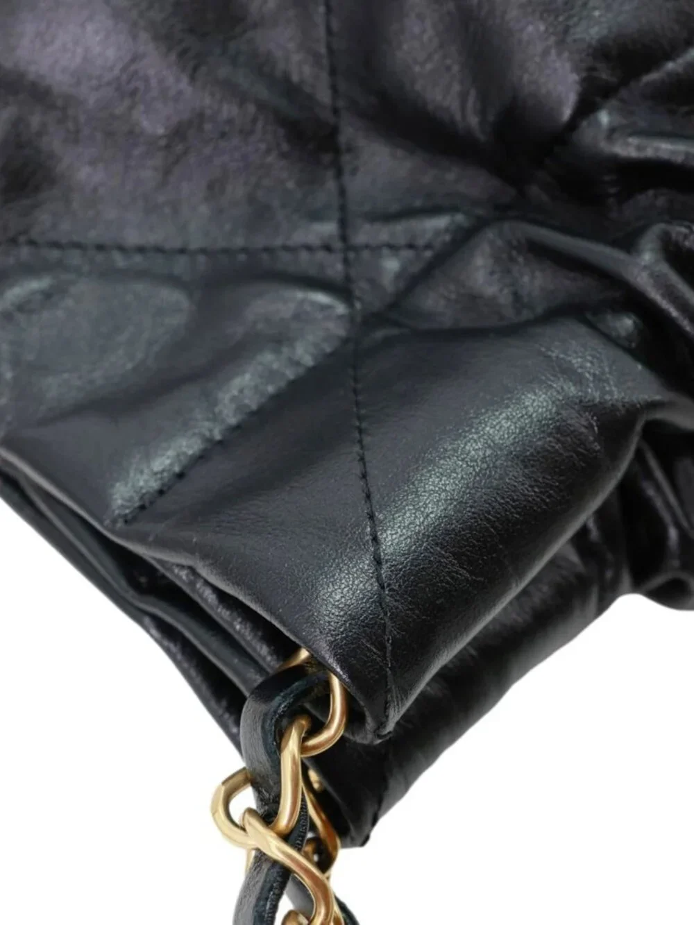 Chanel  22 Large Quilted Calfskin Leather Hobo Bag Black
